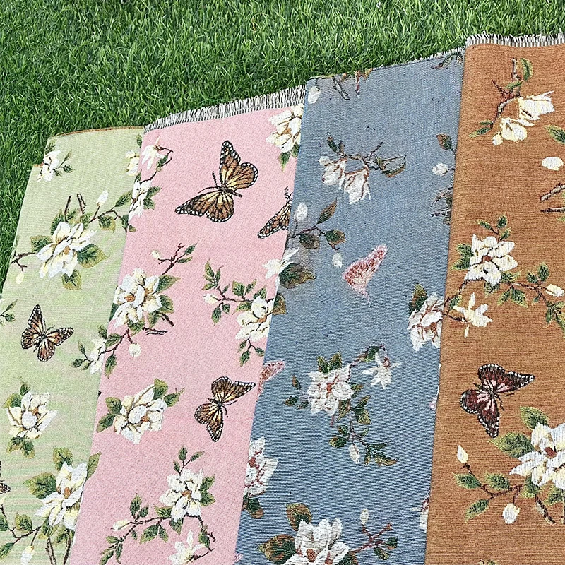 Butterfly pattern fabrics wholesale tapestry fabric for clothing custom gobelin fabric for tapestry hoodies and tote bag