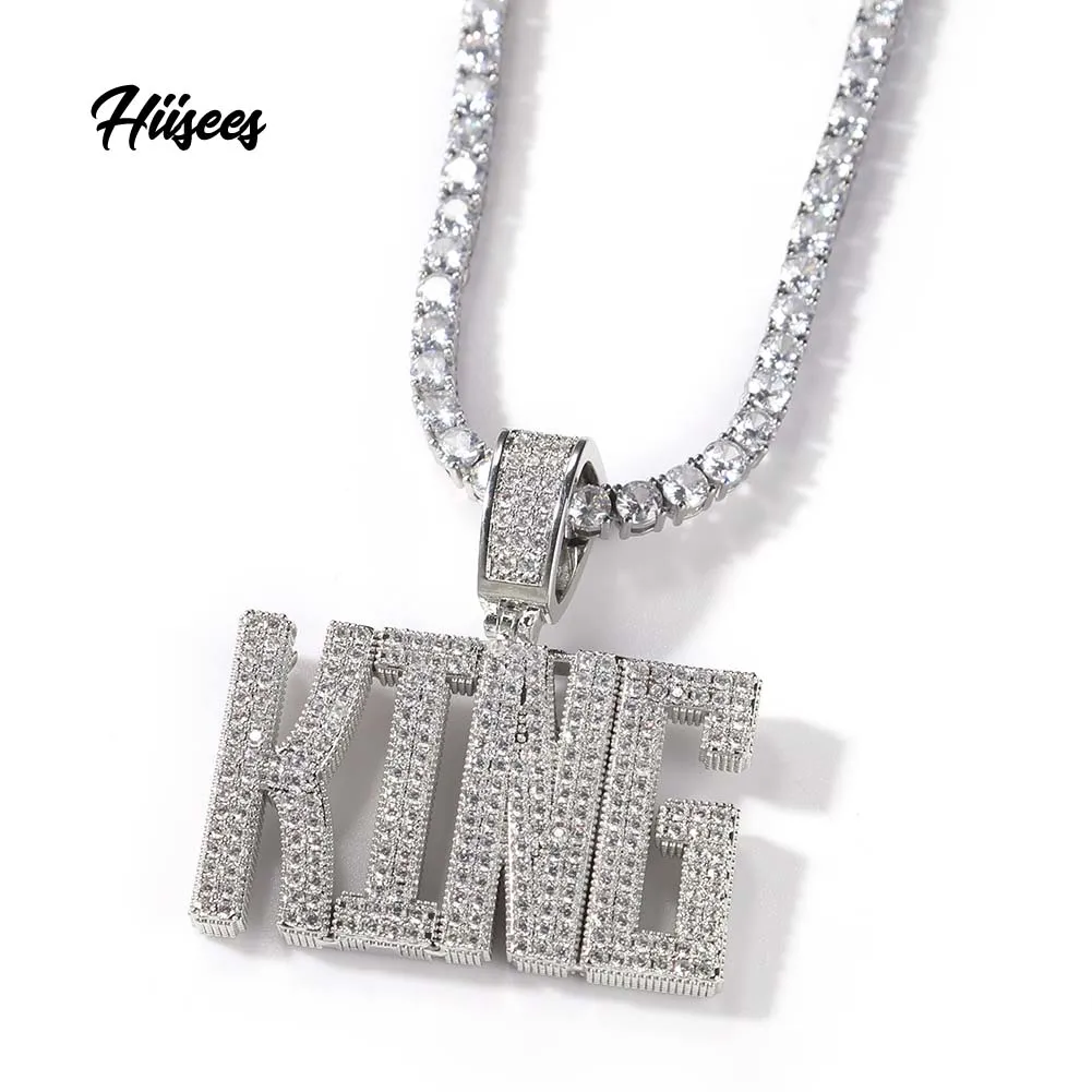 2023 Custom Italics Font Capital Letters Name Pendant Iced Out Name Initial Necklace Pendant Hot Sale CZ Necklace