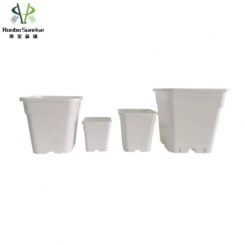 Black Thicken Plastic Rosa Chinensis Gallon Plant Pot Flowerpot With Drainage Hole And Tray