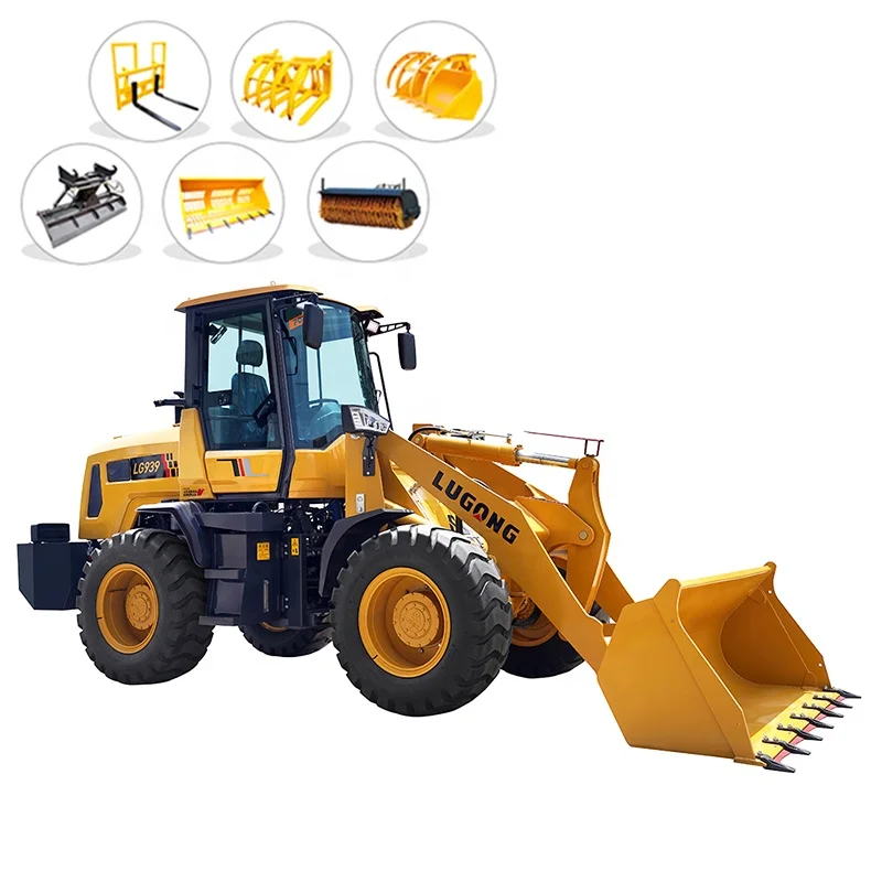 LUGONG LG939 Manufacturer Laizhou four-wheel drive Wheeled Small Mini Construction Machinery Agricultural Loader