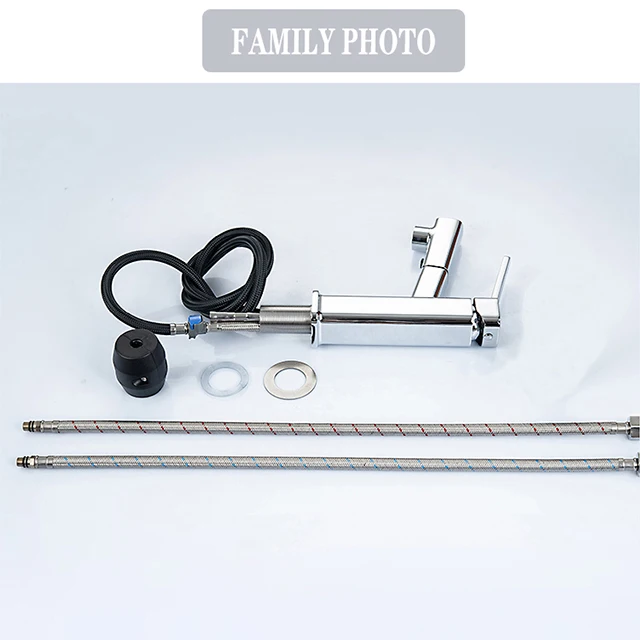 
Modern Bathroom Basin Tap Pull Out Bathroom Water Chrome Brass Basin Faucets 