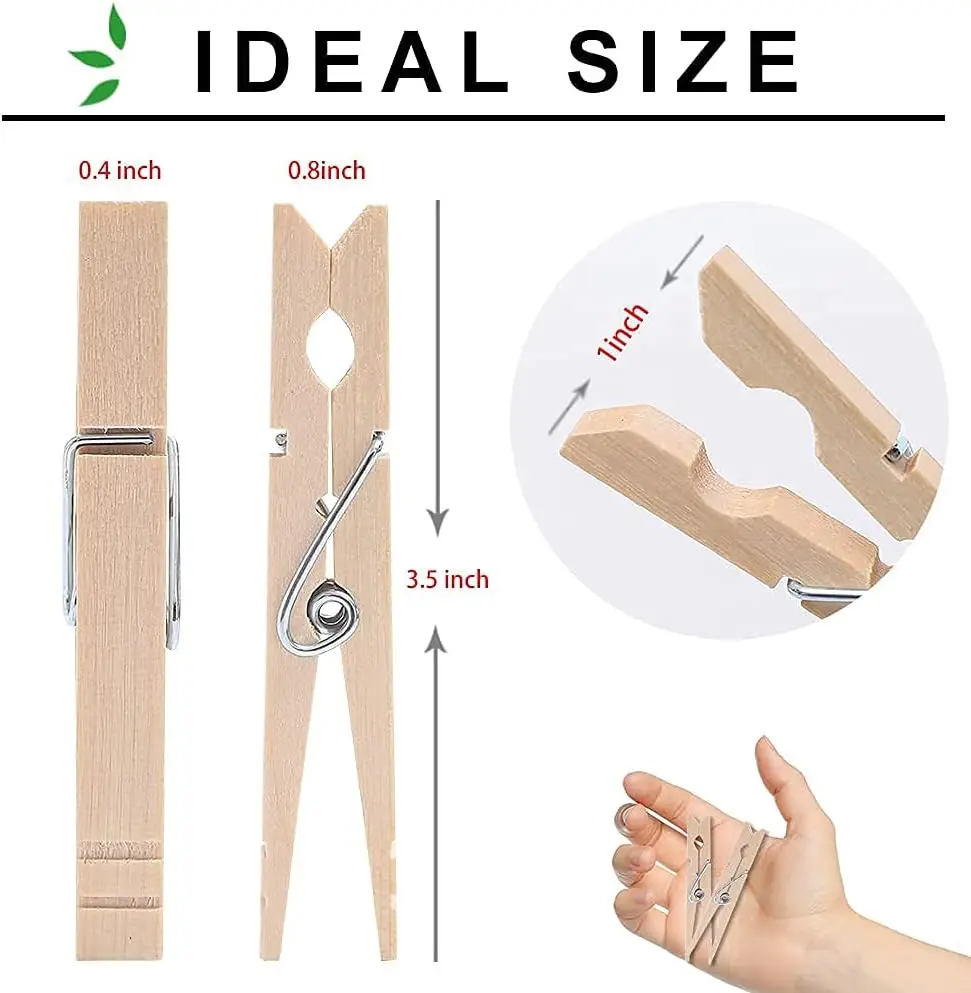 High Quality Clothes Pins Wood for Hanging Clothes, Heavy Duty Wooden Clothespins,Clothes Pins for Craft