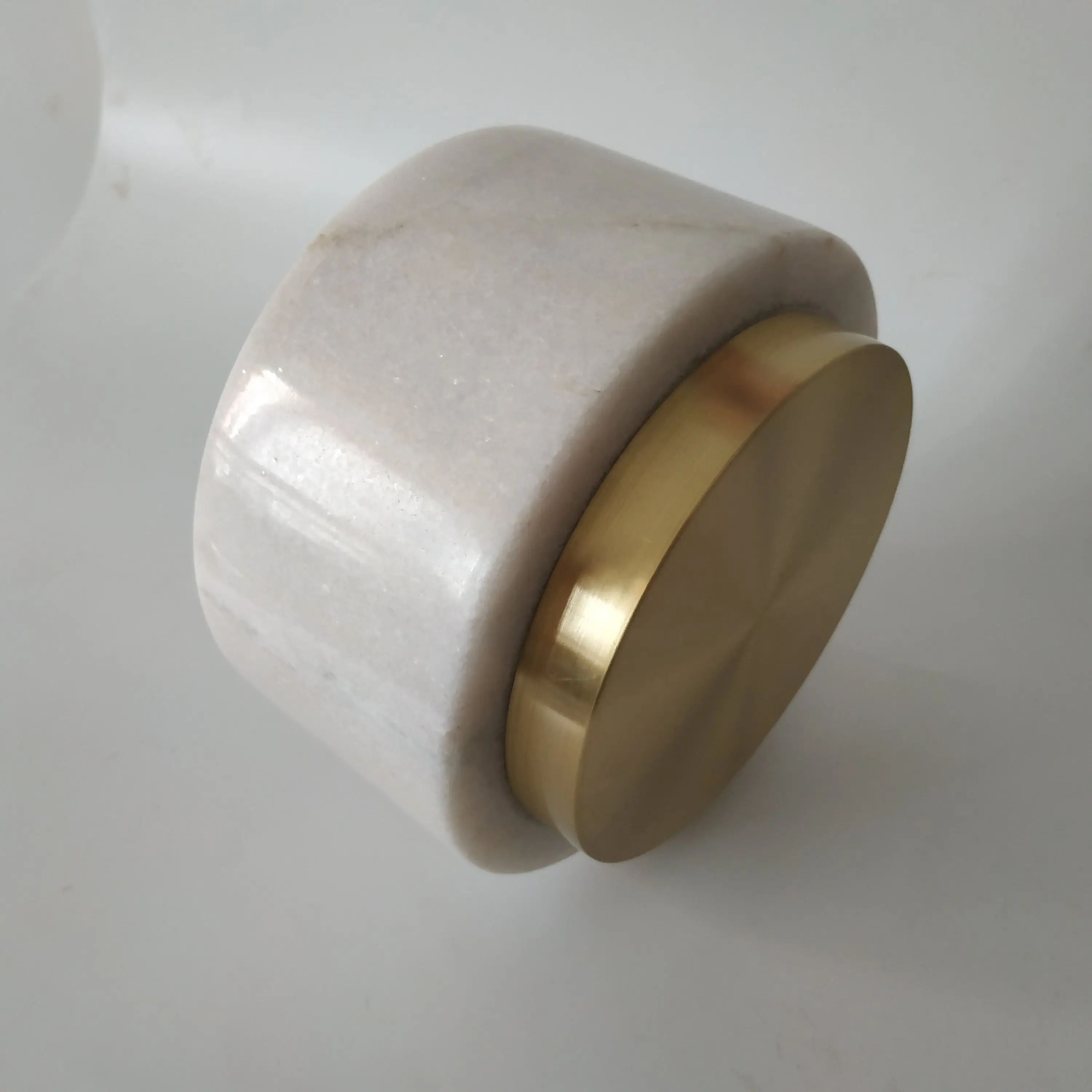 
white Marble Mortar and Pestle with copper base size 14*8 cm 