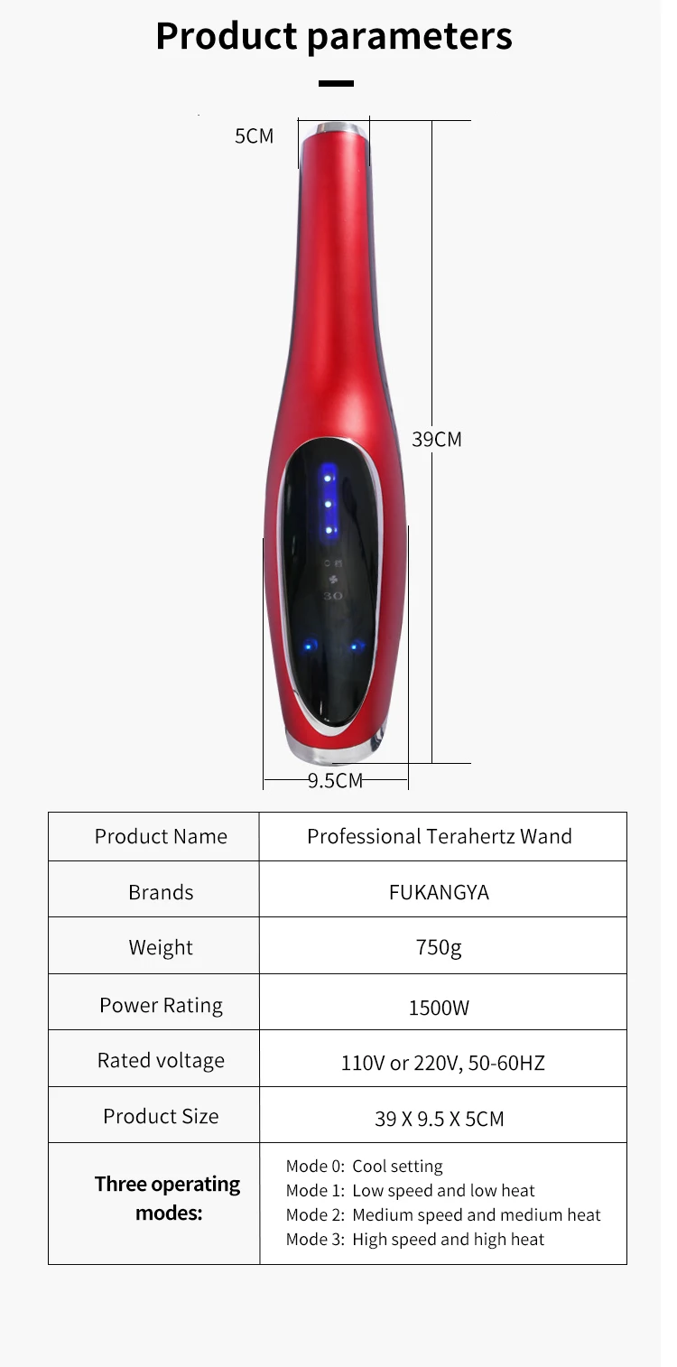Professional pro blue light therapy treatment quantum lightwave apparatus blow dryer terahertz wand