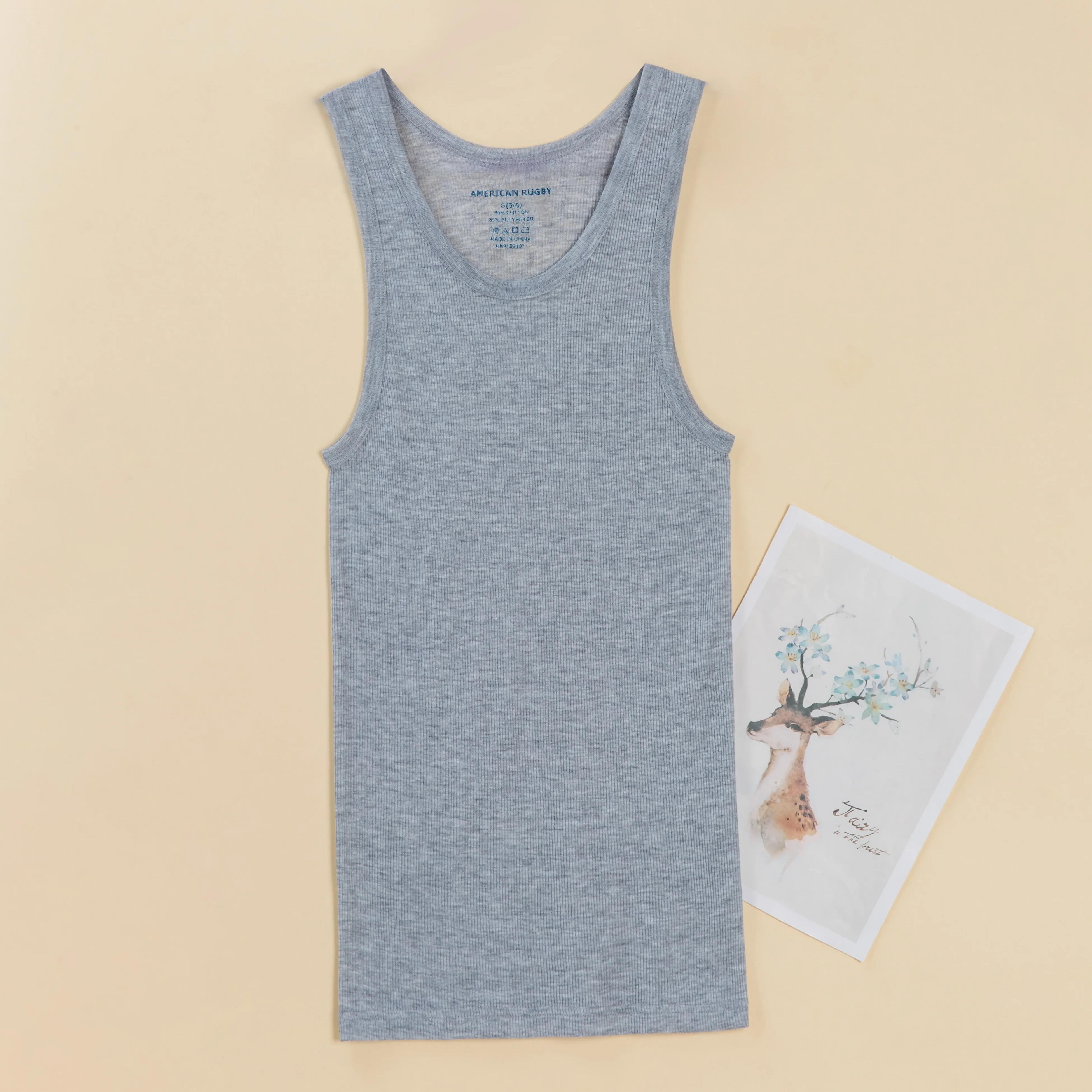 
2021 Hot Selling Toddler Sleeveless Plain White Ribbed Knit Tank Top 6 piece pack Baby Singlets 2752TT02 