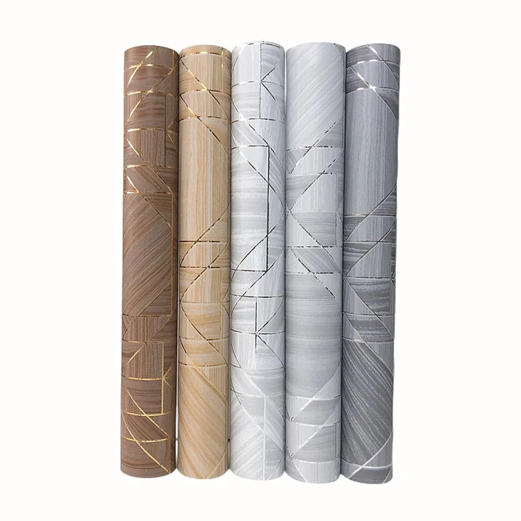 2022 Guangzhou 53cm Luxury Bedroom Decor Golden Foil Design PVC Wallpaper for Home Decorative