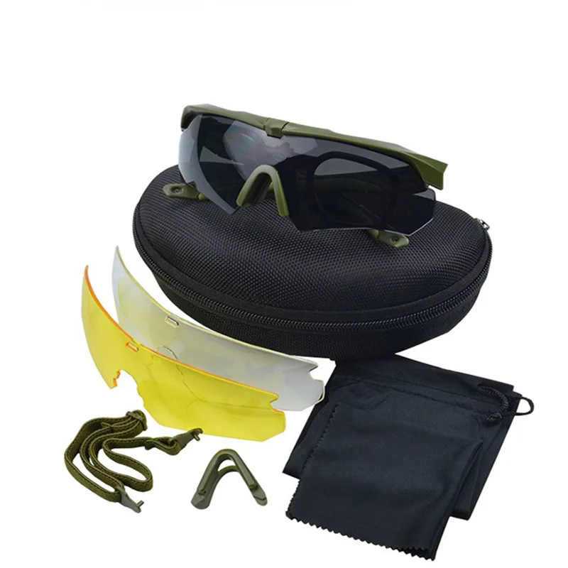 Tactical Ballistic Glasses with Interchangeable Lenses HD Sunglasses for Shooting Ballistic Eyewear for Tactical Use