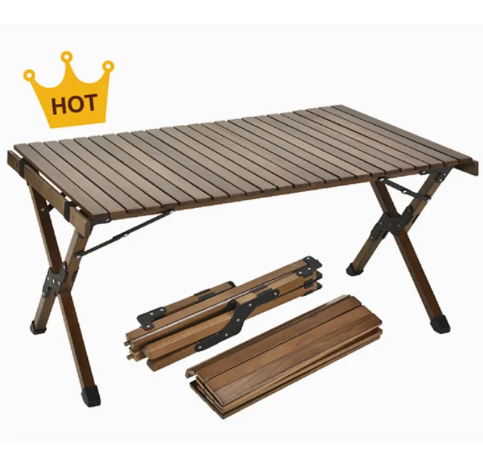 Direct factory picnic wooden luxury folding roll up bbq table