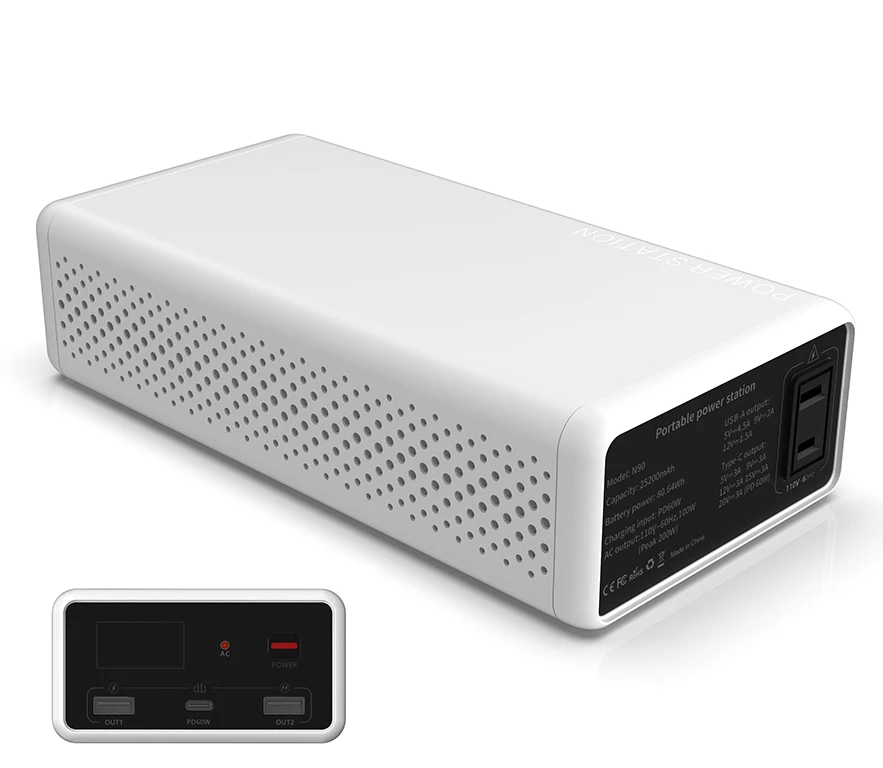 OEM 110V 220V 25200maH ac Power Bank & Power station PD45w portable Laptop power bank