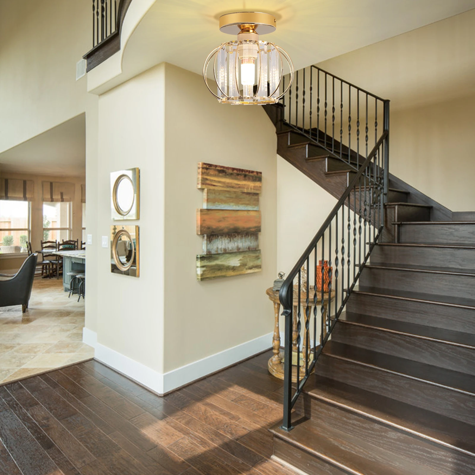 Промышленный современный дизайн Винтажный круглый потолочный светильник стекло + сталь люстры для внутренней кухни роскошное освещение