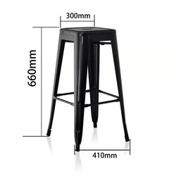 K&B wholesale high quality industrial black stackable metal bar stool chair kitchen bar stools