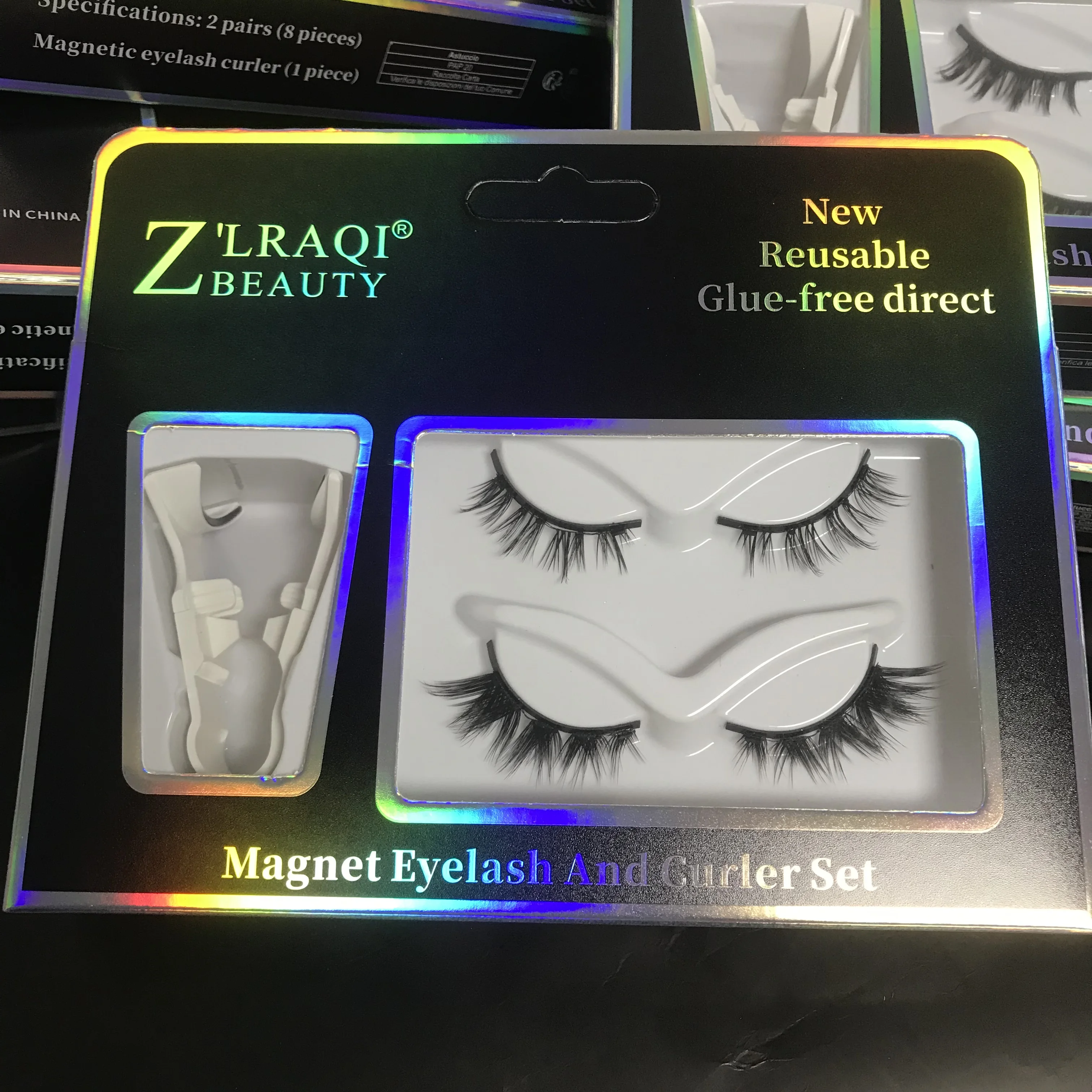 Wholesale customized private label silk 3d faux mink 5d magnetic lashes soft band no glue Quantum magnets Magnetic Eyelashes