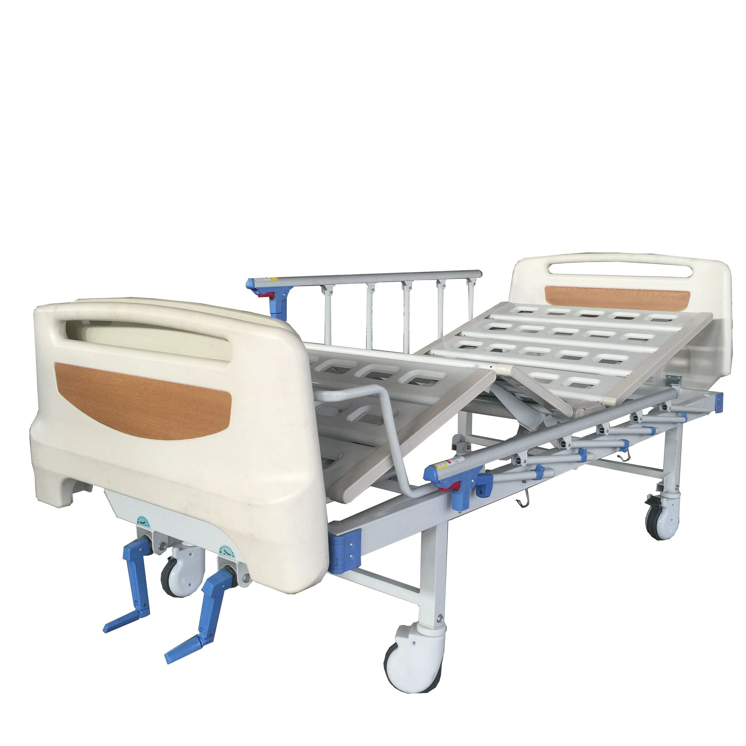 High Quality ISO Approved Double Crank Medical Bed with Back and Leg Rest for Hospital Use