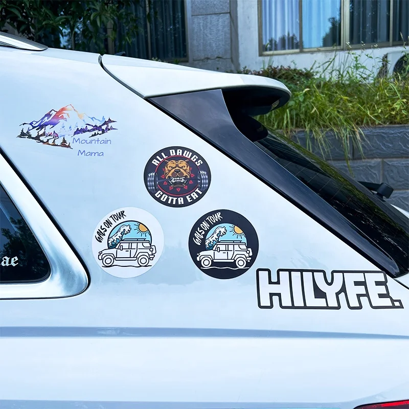 Custom Brand Logo Printing Waterproof UV Resistant Vehicle Car Decals Die Cut Window Vinyl Transfer Outdoor Bumper Car Stickers