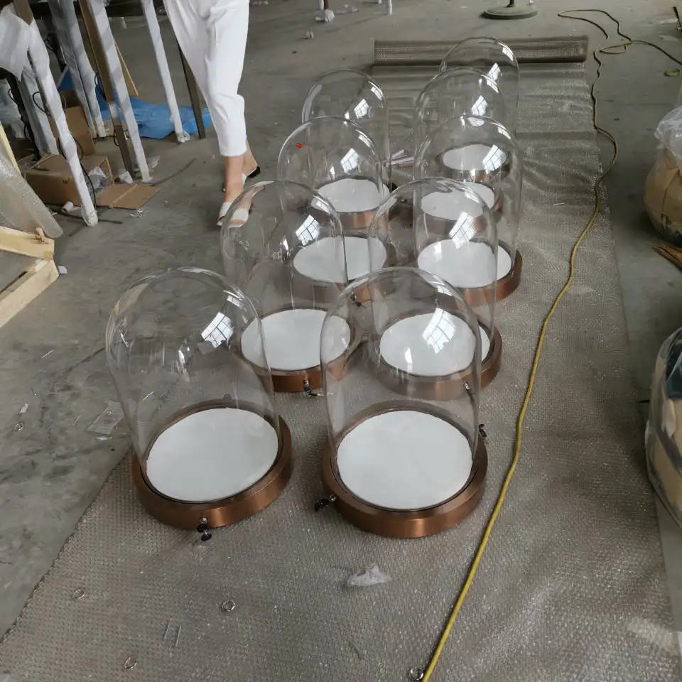  Большой стеклянный купол ручной работы D35 x H50cm «Колокол» витрина с металлической основой для демонстрации ювелирных изделий коллекционных