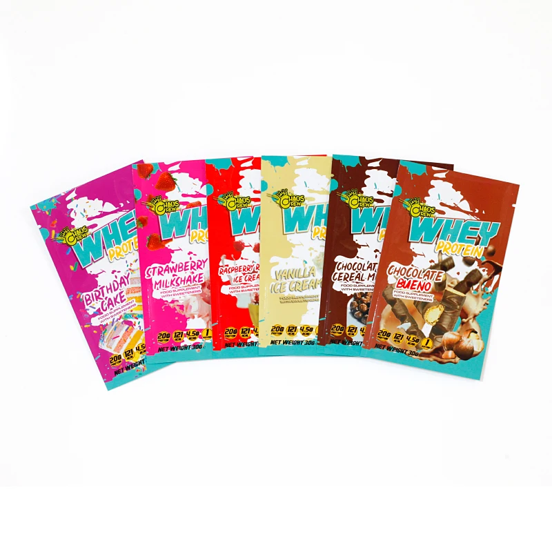 Custom Logo Digital Printing Stand Pouch VMPET Material Disposable Plastic 3 Side Seal PE Nut Food Candy Packaging Mylar Sachet