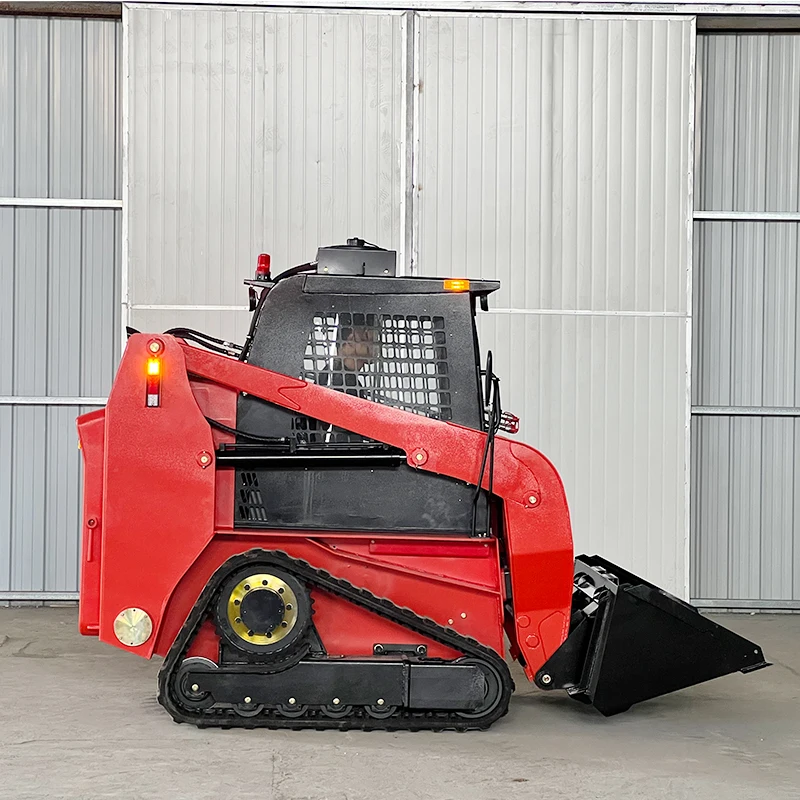Construction machinery 1000kg skid steer loader with track mini dumper walk behind crawler mini skid steer loader