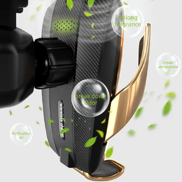 Amazon hot sell R9 Smart Sensor 10w Car Wireless Charger For Cell Phones Automatic Clamping Qi Wireless Charger Car Phone Holder