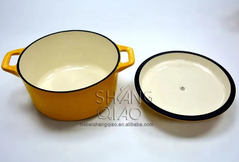 7 inch enameled casserole pot round dutch oven with lid enamel coated premium cast iron stewing pot 18 cm cast iron braise pot