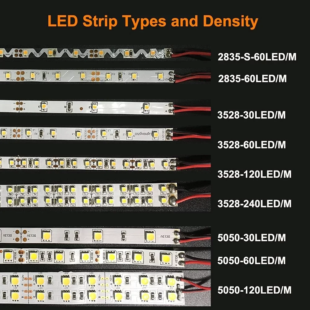 
16.4feet (5meter) 12V DC 60Watt SMD2835-300 60LED/M 395nm 400nm UV Black Light LED Strip Light Cuttable Non-waterproof 