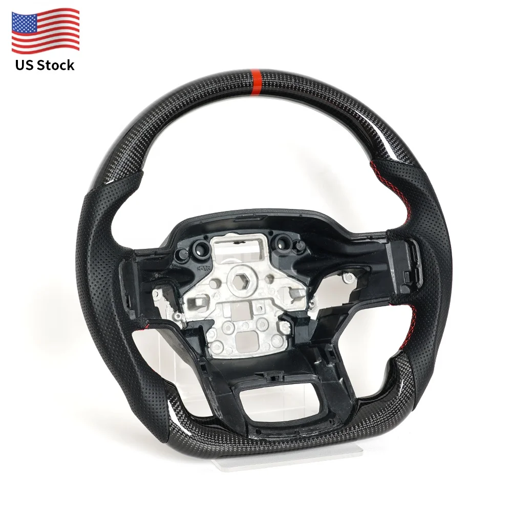 US Local Stock Interior Accessories Steering Wheel For Ford Ranger Raptor Carbon Fiber Steering Wheel F150 2023 2022 2021
