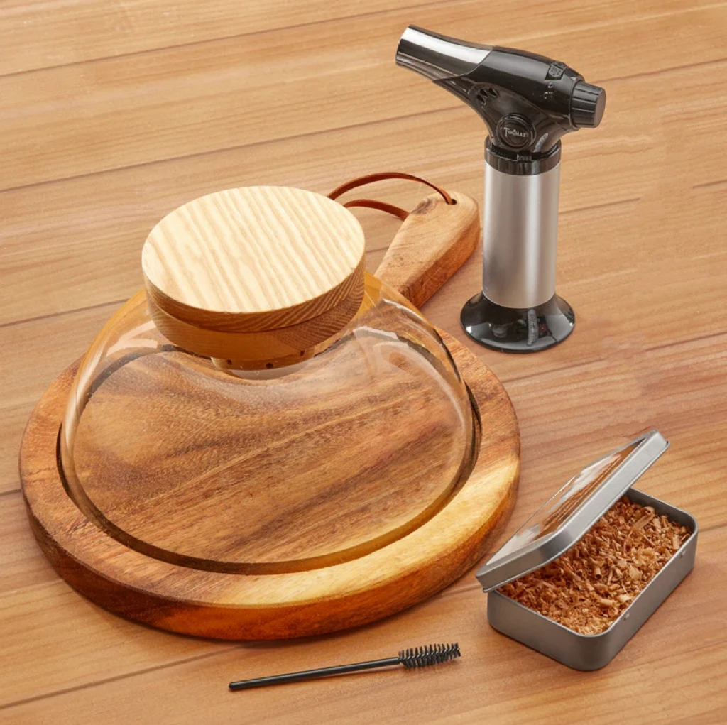 Cocktail Smoker Box Smoking Wood Chips Whiskey Smoker Kit with Torch Cocktail Smoker Kit with Torch Cheese, Meats