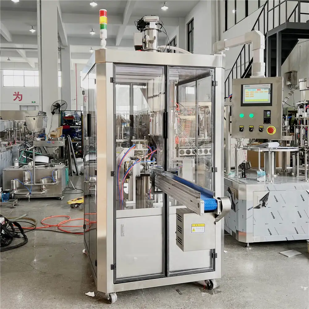 2023 New Design Single Lane Automatic Aluminum Nespresso Coffee Capsule Filling Sealing Machine