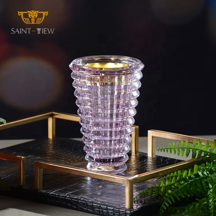 Incense Burner Crystal Unique Bukhoor Decoration High Quality Transparent Color Glass With Metal Plate