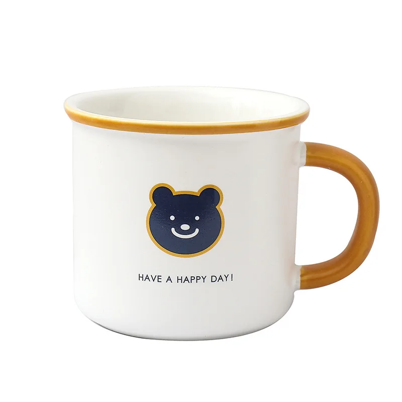 320 мл кружка с милым мультяшным медведем, индивидуальная маленькая керамическая чашка для завтрака и молока