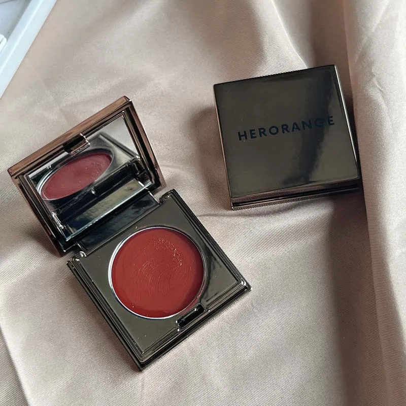 HERORANGE sweet blush cream velvet matte lip mud jar muddy lipstick 6 colors Lips mud eyeshadow multi-role makeup cream