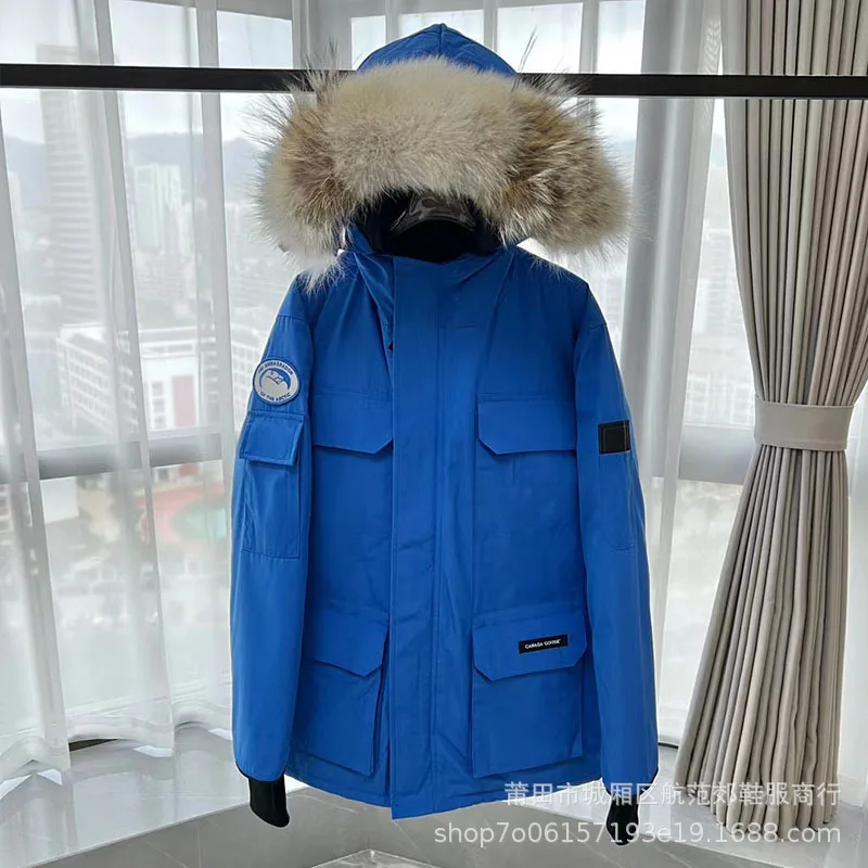 2024 роскошная мужская зимняя парка из натурального меха натуральная гусиная утка Толстая теплая удобная куртка с воротником Большой уличный пуховик брендовая одежда