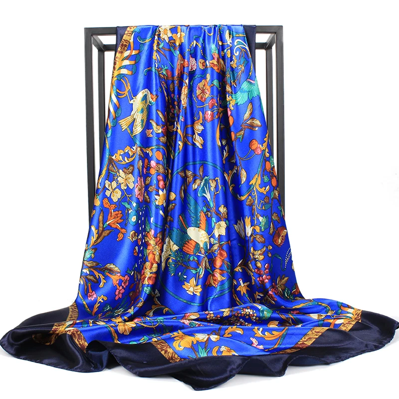 100% Handmade Screen Print Manufacturing 90 90 Square Twill Ladies Silk Scarves