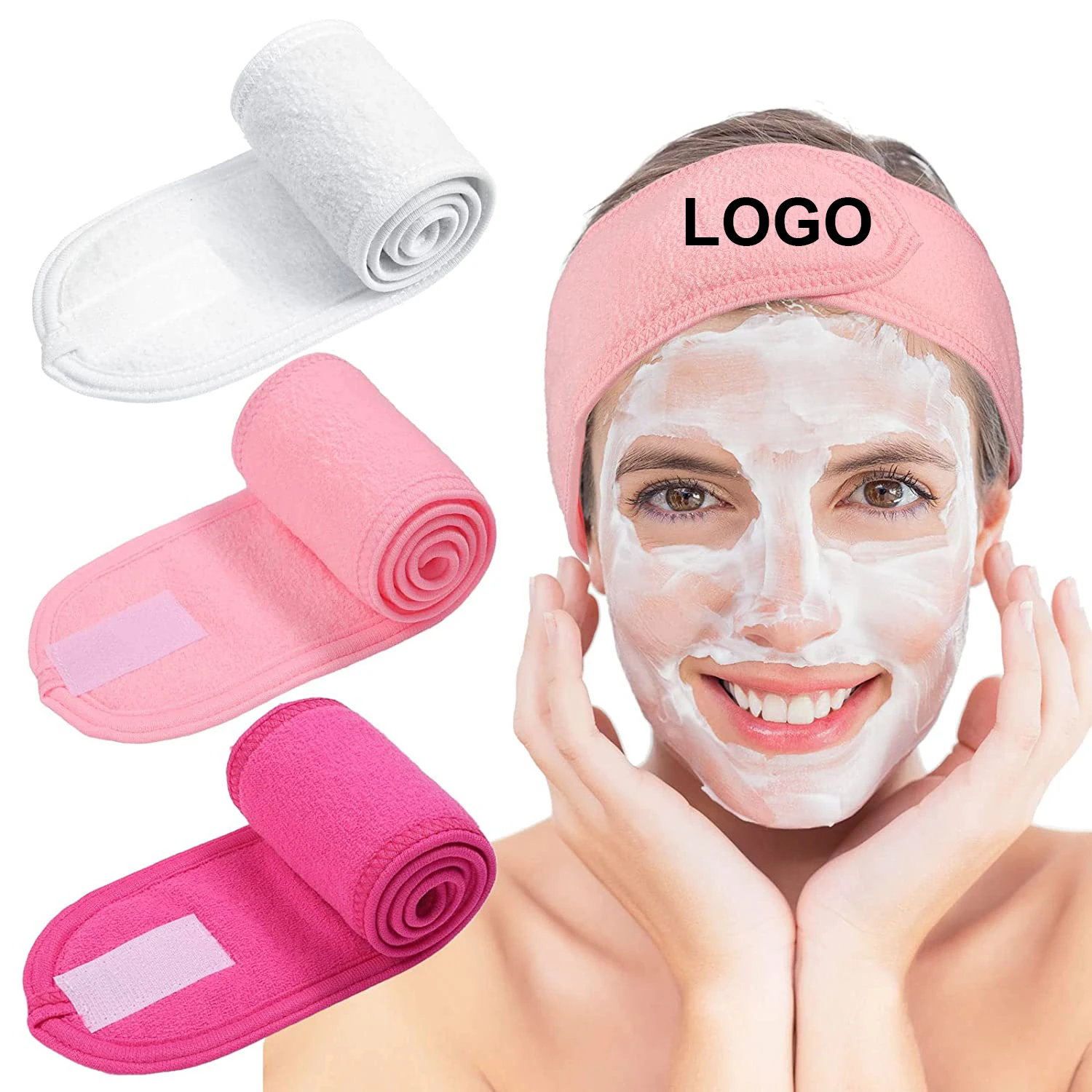 HB1214A  Custom logo Terry cloth Hairbands  Facial makeup washing face Headband Skin Care Beauty Salon Spa Headband for girls