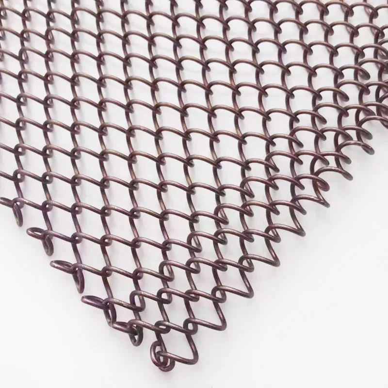 Customized bronze/gold aluminum Chain Link Mesh for Hotel ceiling decorative curtain