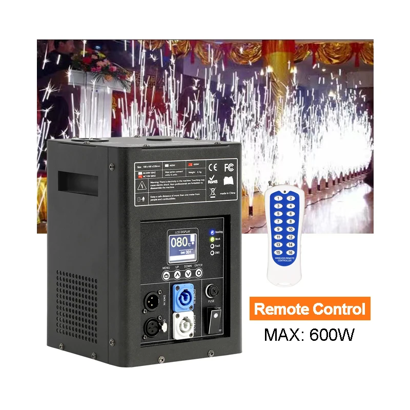 Лидер продаж комнатный 600 Вт Dmx свадебный набор мини-машина для холодного блеска оборудование диджея сценический фейерверк машина пиро