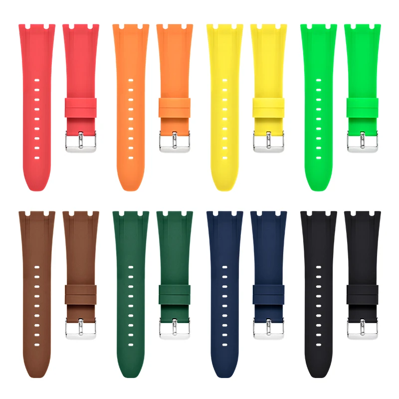 Luxury watch bands soft silicone strap for moissanite watch ap royal oak Audemars Piguet band straps 26mm