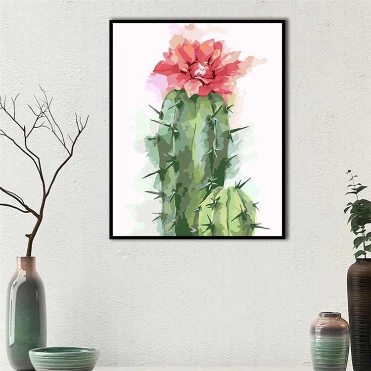 Wholesale Price Cactus Painting Canvas Cactus Oil Painting By Numbers