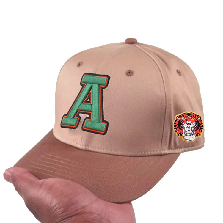 Fashion 5 Panel Adult 100% cotton Structured Curved Brim 3d Embroidery Baseball Caps wide crown Sports Hats