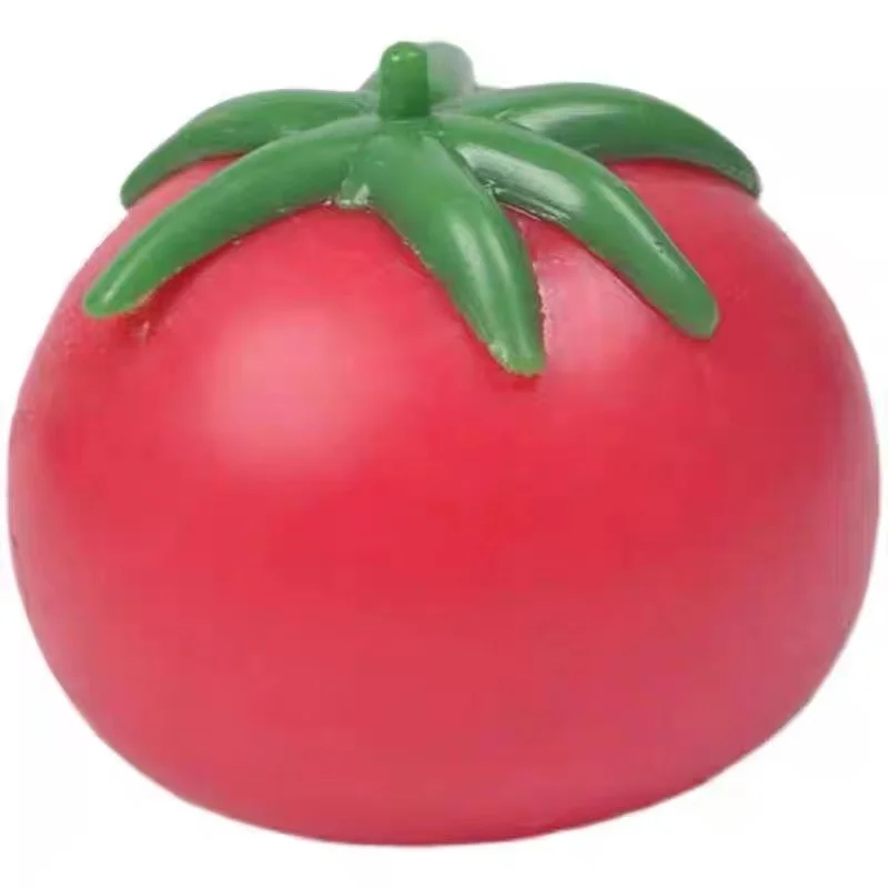 Children Vegetable Shaped TPR Toys Soft Splat Tomato Ball Squishy Stress Relief Toy Balls with 12pcs