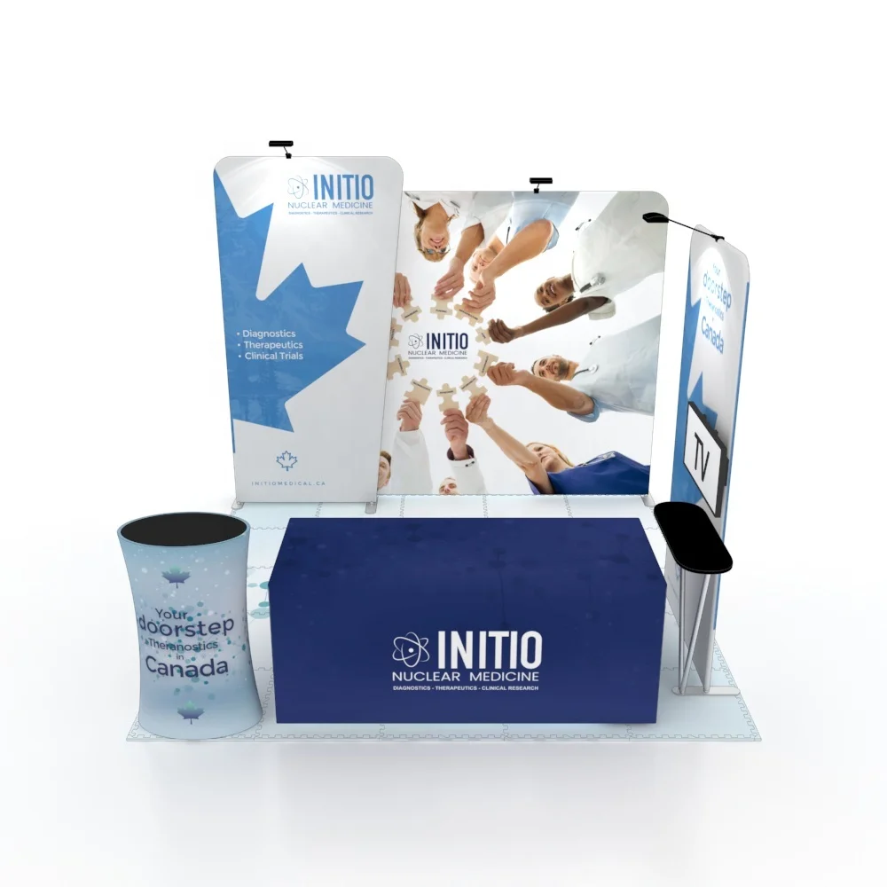 3x3m Tool Free Aluminum Frame Tension Fabric Dye Sublimation Promotion Tables Expo Exhibition Display Trade Show Booth