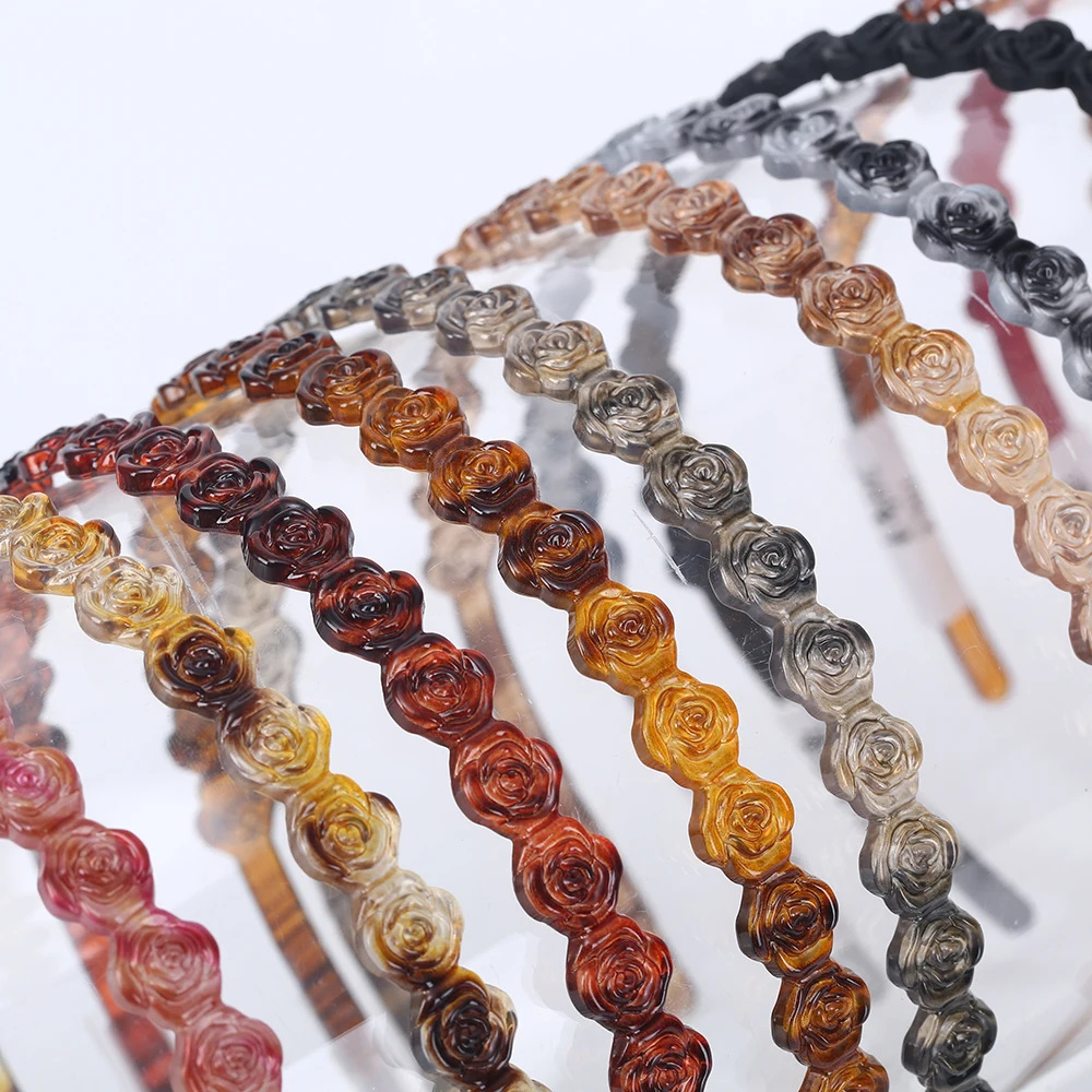 Fashion Effortless Flower Decor Headband for Women Girls Colorful Hair Headbands with Teeth for Kids Teens Lady