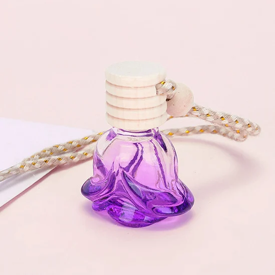 Flower sharp empty hanging car perfume bottle air car freshener