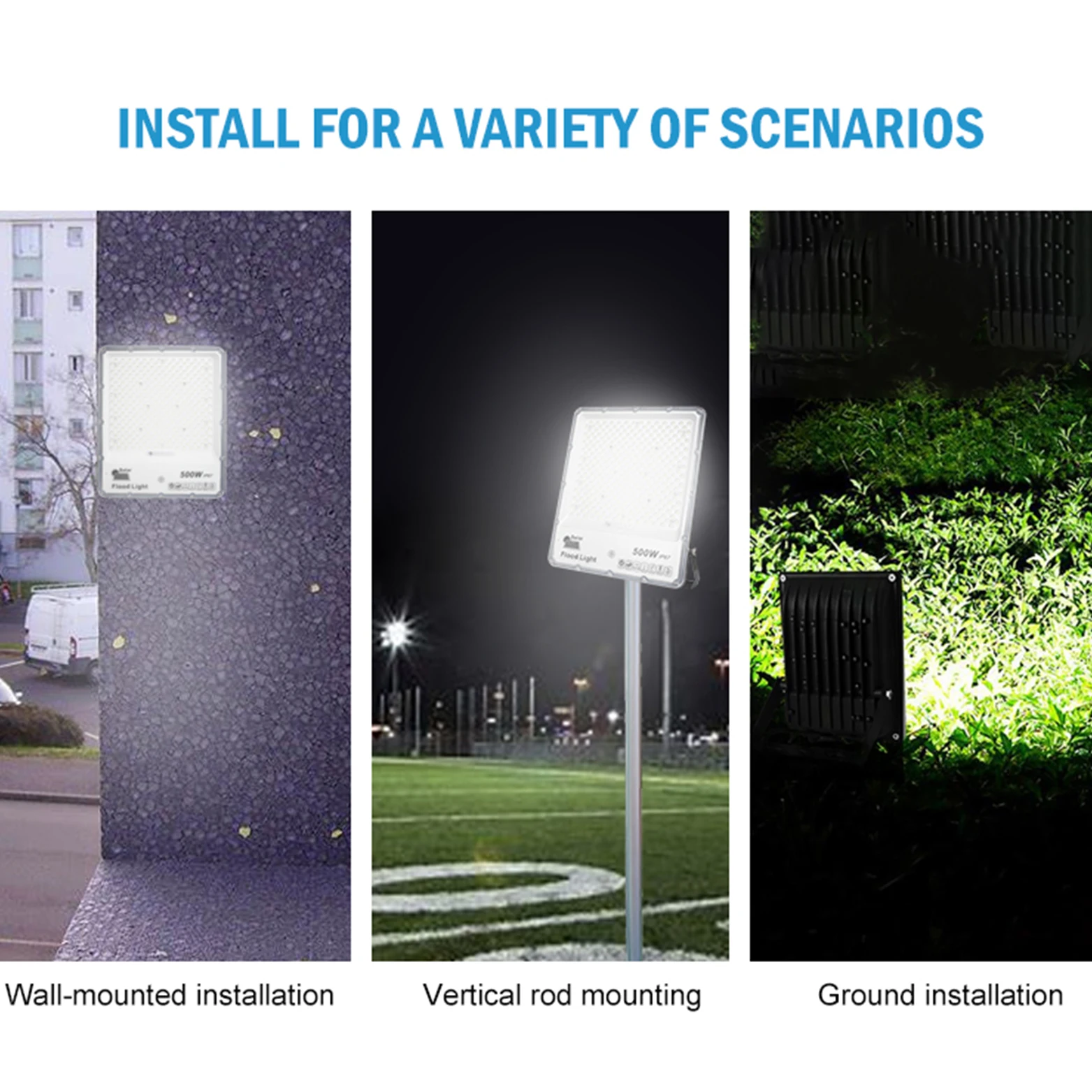 Long Life Garden Street Ip67 Waterproof Outdoor Led Reflect 80 100 200 300 500 1000 Watt Solar Led Flood Lamp
