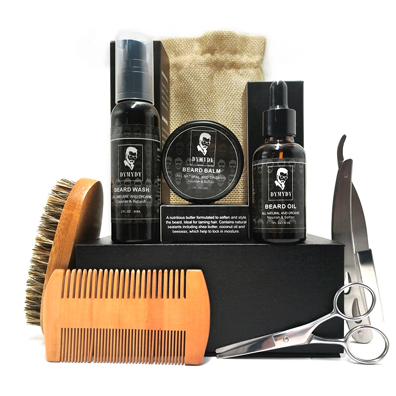 Private label mens fragrance beard oil products beard balm wax grooming beard kit for men gift set