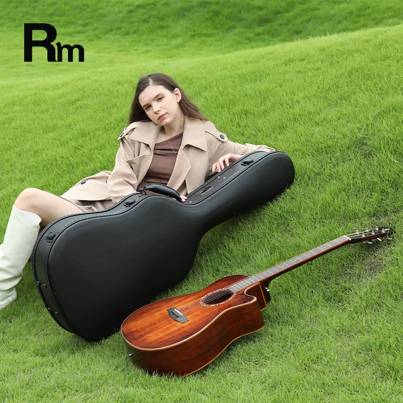 WC47 Rm Rainbow Leather Wooden Classical Guitar Case and Hardshell Acoustic Guitar Case Made by wood Material Gibson guitar case