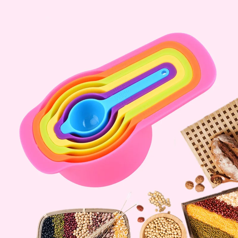 Measuring Tools High Quality PP Measuring Cups and Spoons with 6 Pcs Plastic Wholesale Measure Spoons