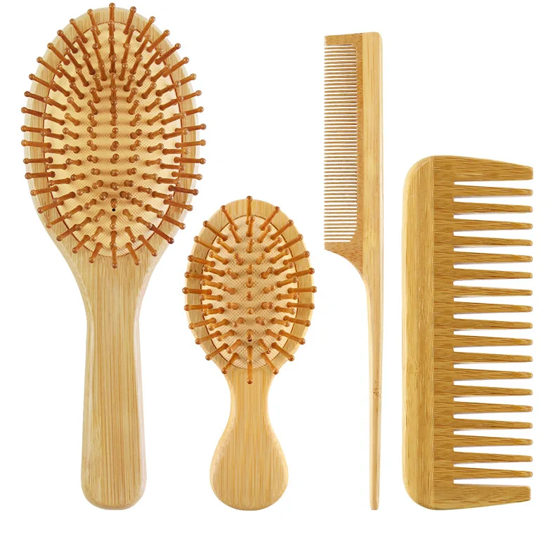 Eco-friendly Hair Brush Combs Bamboo Hair Brush and Comb Set