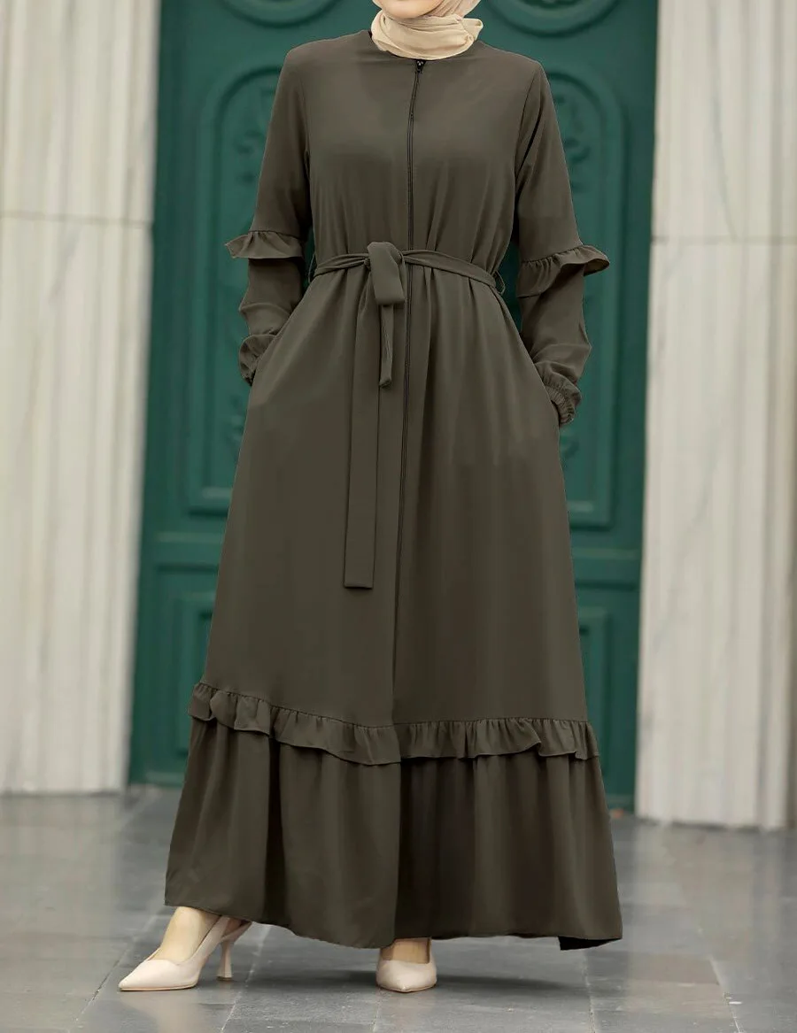 Crew Neck Women Abaya Dubai Muslim Dresses Elegant Turkish Muslim Modest Clothing Ethnic Dresses