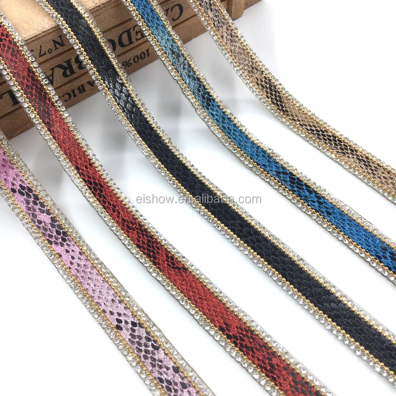 1,5 см розовая кожаная термоклейкая лента с хрустальными стразами по краю для платья аппликация кристалл горячая фиксация