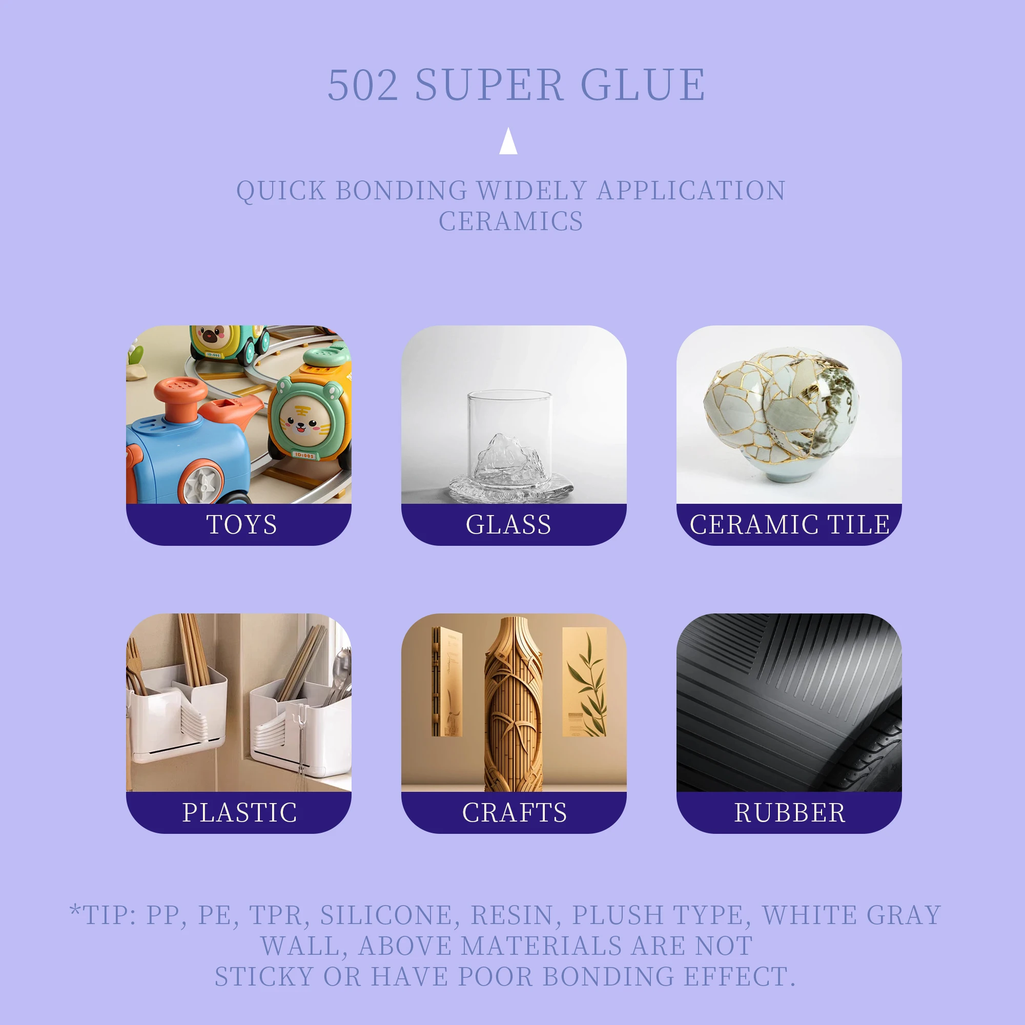 50G Instant Quick-drying FIXWANT 502 Super Glue Cyanoacrylate Adhesive Leather Rubber Wood Metal Strong Bond Liquid Glue Tool